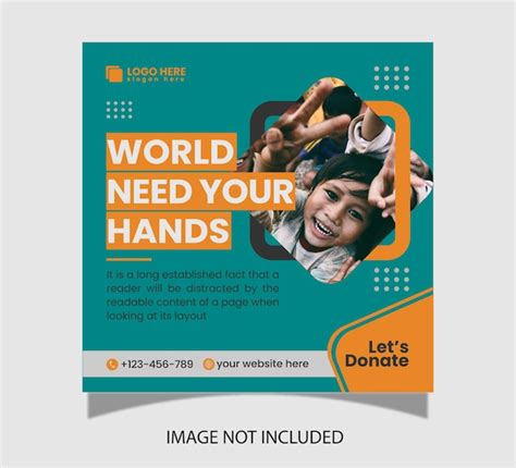 Premium Vector Social Media Post Template Of Donation Fundraising