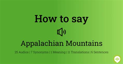 how to pronounce appalachian mountains