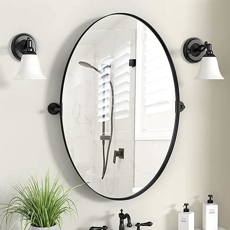 Amazon Hamilton Hills X Inch Frameless Oval Pivot Wall Mirror