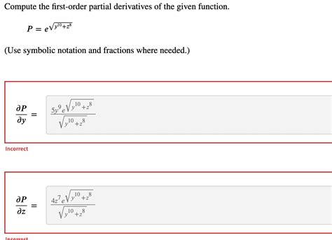 Solved Compute The First Order Partial Derivatives Of The Chegg