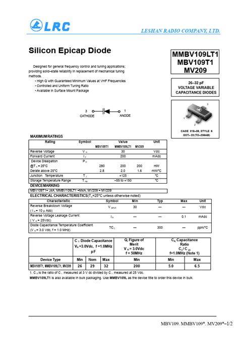 Mv Datasheet Diode Equivalent Leshan Radio Company