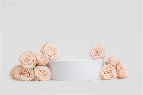 Premium Photo | Pink roses on a white background