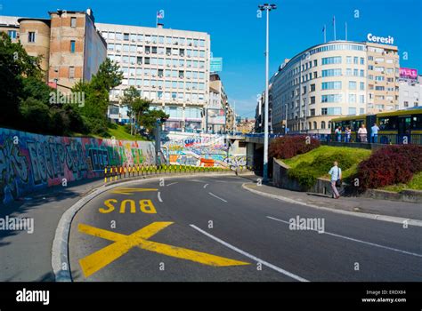 Intersection to Brankov most Bridge, Fruškogorska, Belgrade, Serbia ...