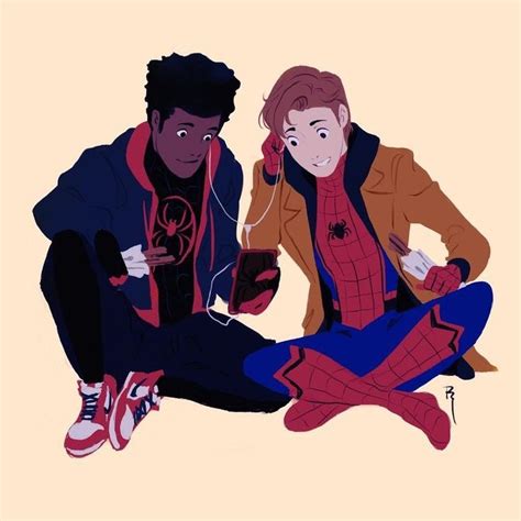 Spiderman Miles And Peter Spiderman Personajes Spiderman Dibujos