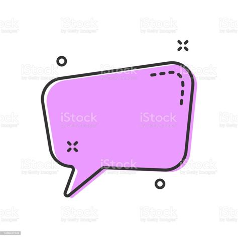 Purple Color Speech Bubble Vector Illustration Isolated On White Background Purple Speech Bubble