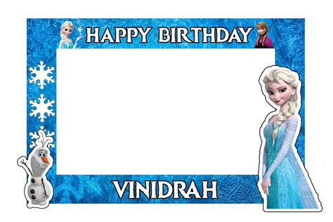 Personalized Frozen Elsa Birthday Selfie Frame Photo Booth