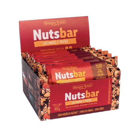 Nutsbar Castanha E Frutas Display 12 Barras De 25g Banana Brasil