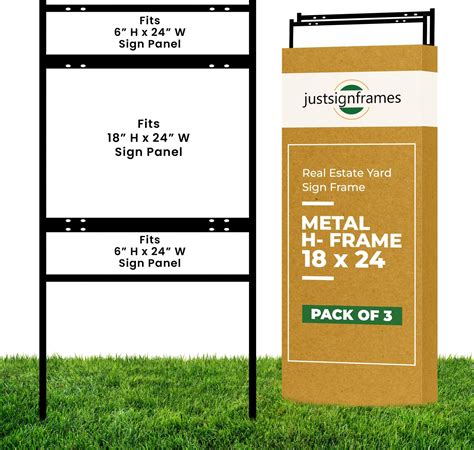 Justsignframes Real Estate Yard Sign Metal H Frame Pack W Riders