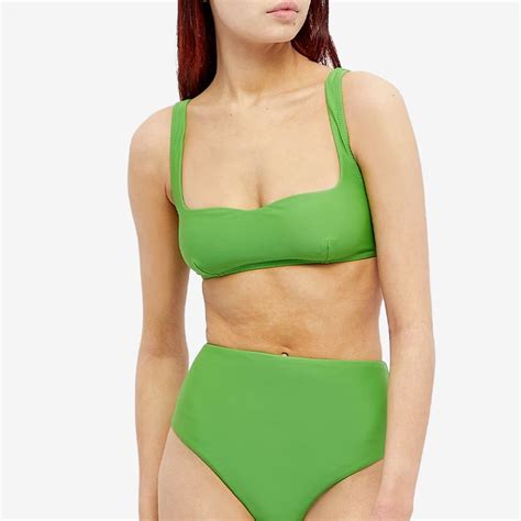 Nanushka Women S Bente High Rise Bikini Bottom In Green Nanushka