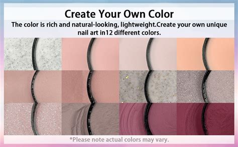 Lofuanna 24Pcs Dip Powder Nail Kit 12 Colors Nude Pink Purple Glitter Dipping Powder Starter Kit