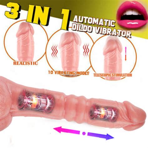 Telescopic Thrusting Penis Dildo Automatic Sex Machine Vibrator Women