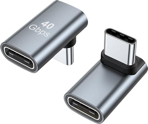 Amazon AreMe 90 Degree USB C Male To Female Adapter 2 Pack Right