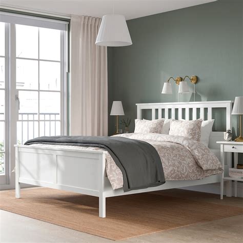 Hemnes White Stain Double Bed Frame Luröy Slats Ikea