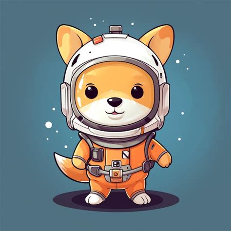 Premium Photo | Cartoon of a dog wearing a space suit