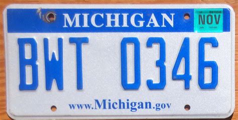 2008 Michigan White Base Vg Automobile License Plate Store