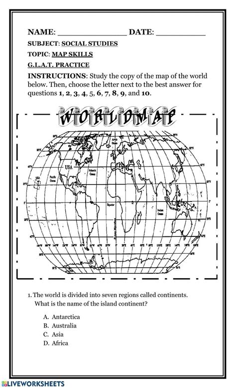 Map Skills worksheet | Live Worksheets - Worksheets Library