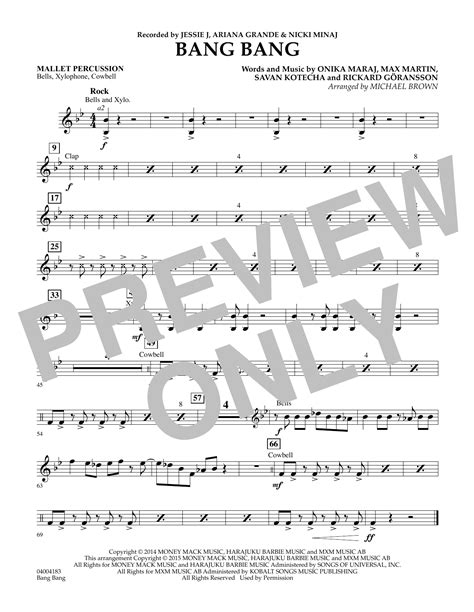 Bang Bang Mallet Percussion By Michael Brown Sheet Music For Concert