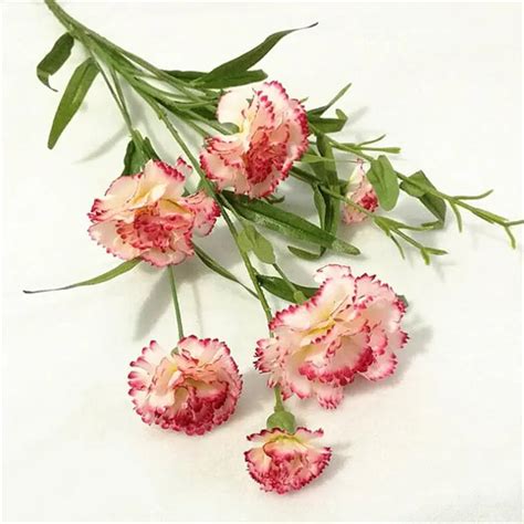 10pcs Long Stem Carnation 2677 Artificial Carnation Flowers 10 Colors