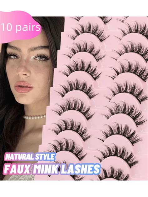 Beauty Showme 10 paires de faux cils légers de style classique pourpre