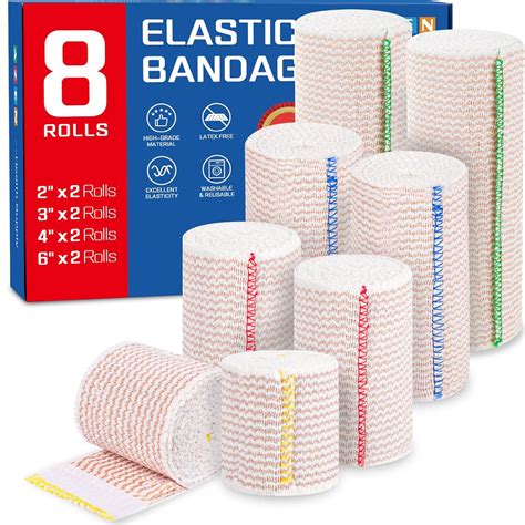 Premium 8 Pack Elastic Bandage Wrap Compression Wrap For Legs Ankles