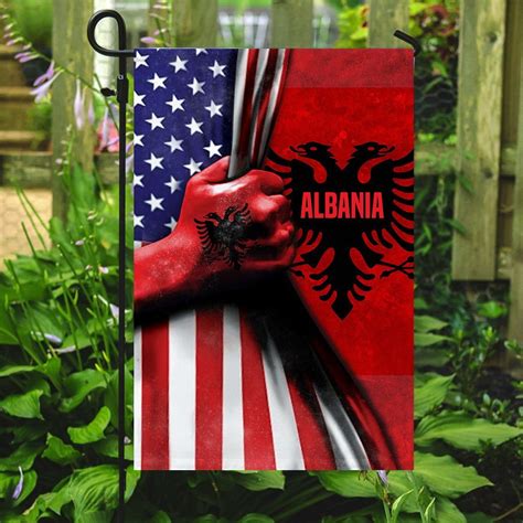 Albanian American Flag