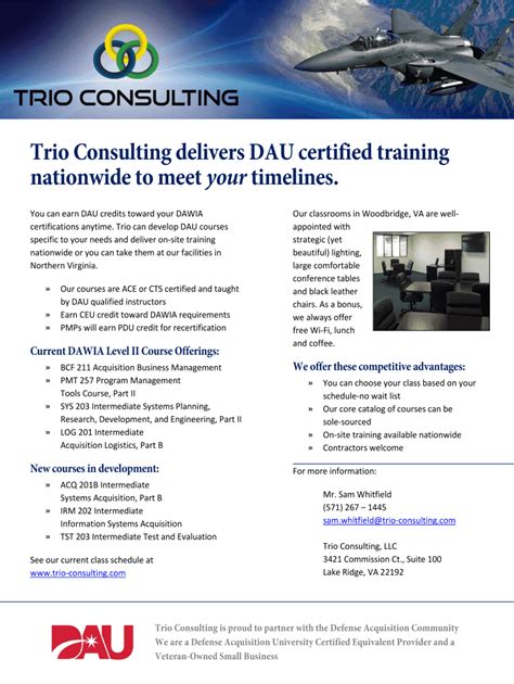 Fillable Online Trio Consulting delivers DAU certified training Fax Email Print - pdfFiller