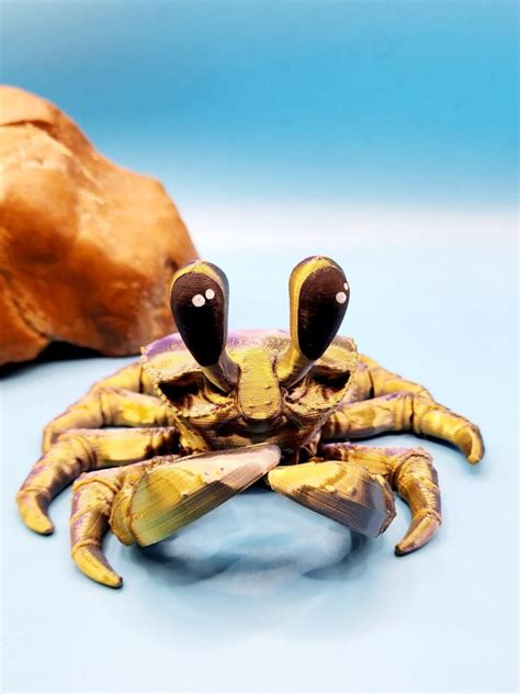 D Printed Fully Articulated Ghost Crab Fidget Sensory Toy Etsy