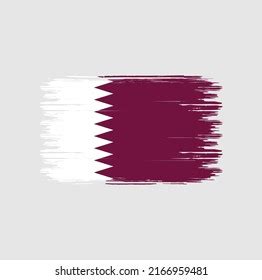 Qatar Flag Brush Strokes National Flag Stock Vector Royalty Free