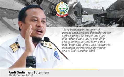 Pemprov Sulsel Bantu Rp8 Miliar Pemulihan Bencana Gempa Di Selayar