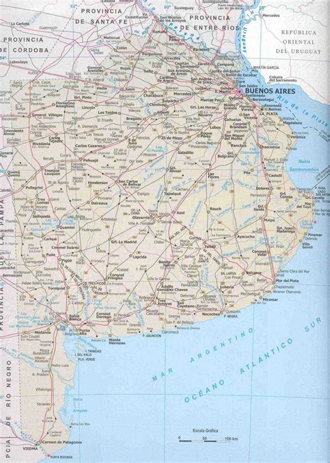 Mapa Provincia de Buenos Aires, Argentina - Tamaño completo