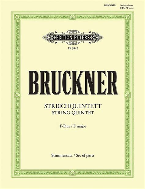 String Quintet In F String Quintets Anton Bruckner Sheet Music