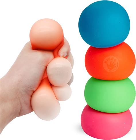 Kicko Sensory Squeeze Balls 4 Pack 2 Inch Colorful