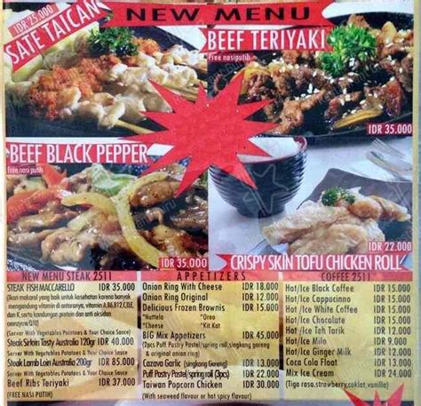 Menu at Steak 2511 steakhouse, Cileungsi