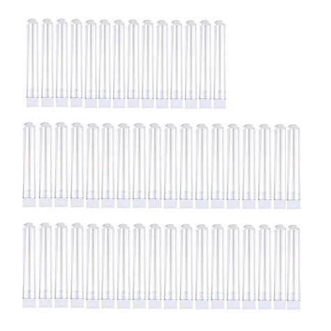 50 Pcs 5 Ml Clear Plastic Test Tubes Needle Storage Bottles 12 By 75