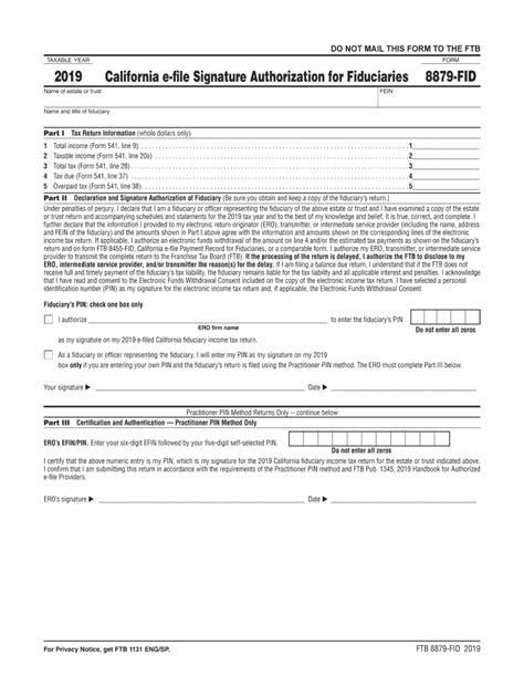 Fillable Online California E File Signature Authorization For