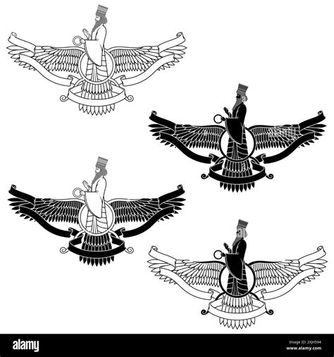 Vector Design Of Faravahar Symbol Symbol Of Zoroastrian Religion