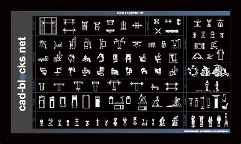 AutoCAD də İdman Zalı Blokları CAD kitabxanası