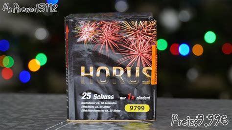 Hofer Feuerwerk Neuheit Horus Batterie 25 Schuss Kal 20mm NEM 100g