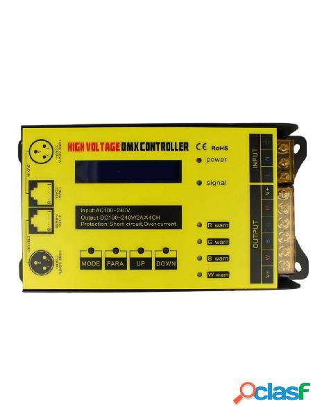 Centralina Dmx Controller Alta Tensione Canali Rgbw Per Striscia Led