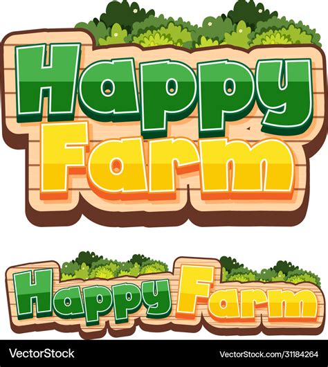 signs  word happy farm  white background