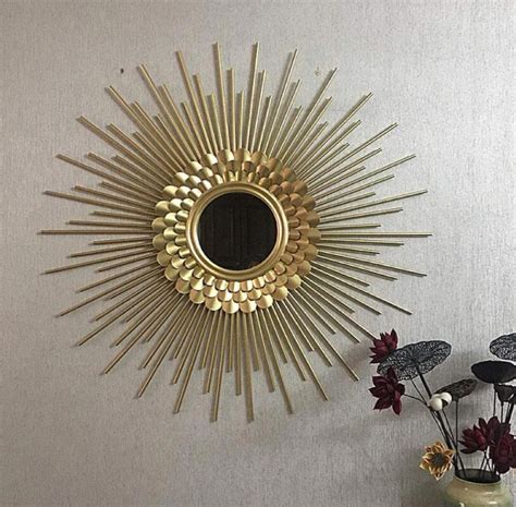 Lustro Ścienne W Kształcie Gwiazdy Złote Styl Glamour Decorandyou