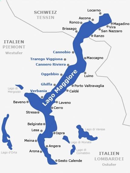 Karte Lago Maggiore - Lago Maggiore Map