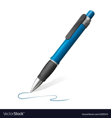 Blue pen Royalty Free Vector Image - VectorStock