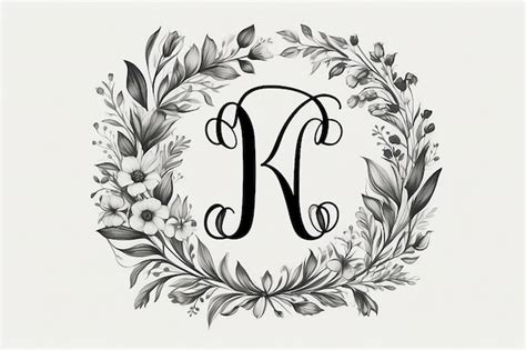 Premium Photo Floral Monogram Logo