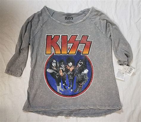 Women’s KISS band photo 3/4 sleeve shirt – L – KISS Addiction