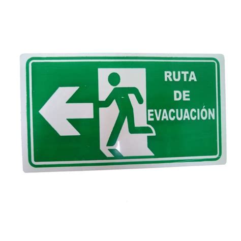 Letrero acrílico ruta de evacuación izquierda WCP Ingeniería