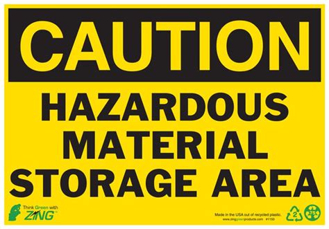 Hazardous Material Storage Area Sign - Caution Signs | Zing