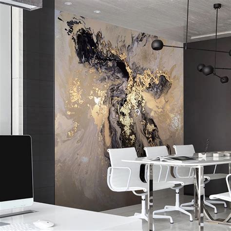 Custom D Wall Mural Wallpaper Abstract Golden Landscape Art Etsy