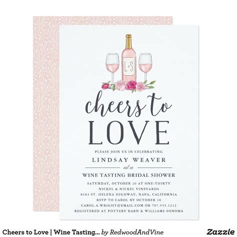 Cheers To Love Wine Tasting Bridal Shower Invitation Zazzle Bridal Shower Wine Wine