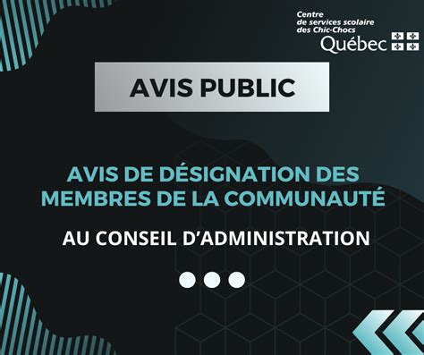 Avis De D Signation Des Membres De La Communaut Au Conseil D